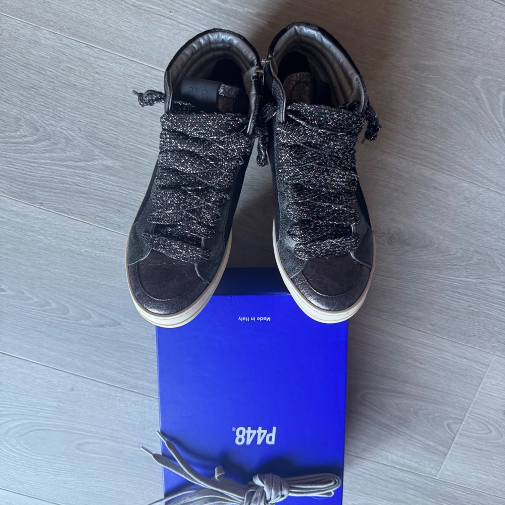 P448 Black High-Top Sneakers